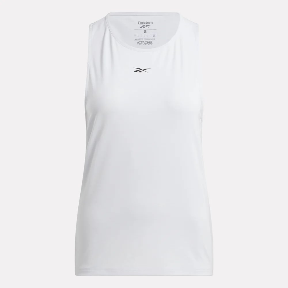 Reebok Rbk-Chill Athletic Tank Camiseta Manga Sisa blanco de mujer para entrenamiento