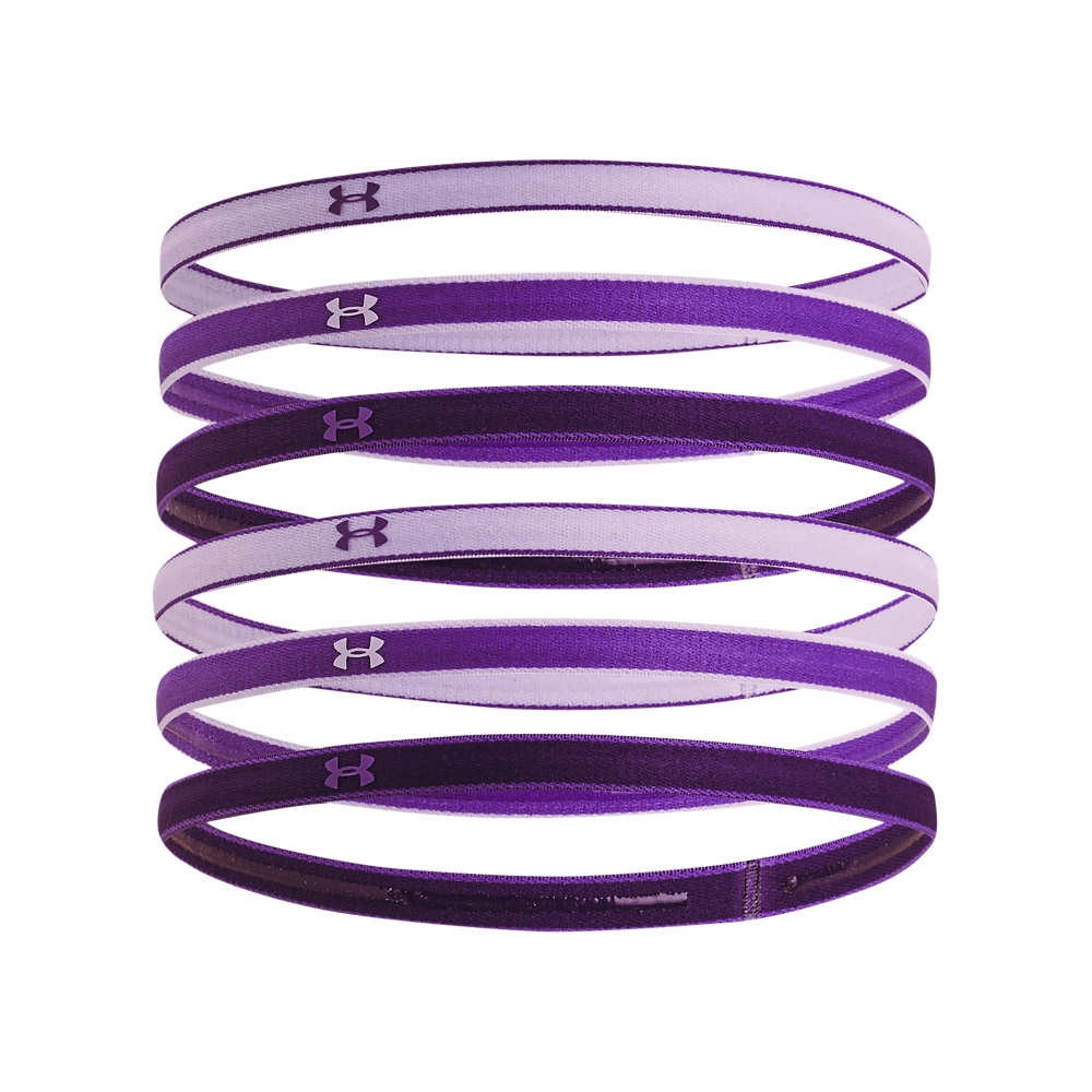 UA Mini Headbands (6Pk) Banda morado de mujer para entrenamiento