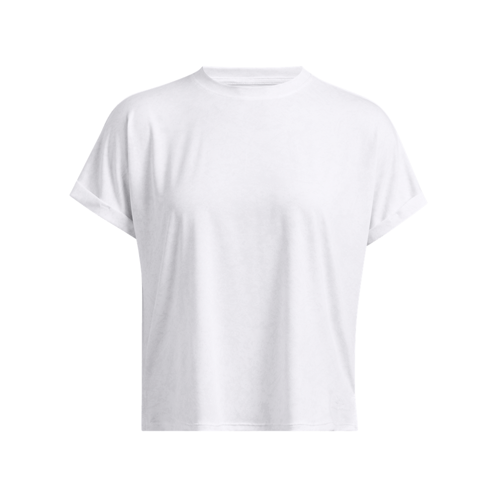 UA Ish Energy Crop Print Ss Camiseta Manga Corta blanco de mujer para entrenamiento