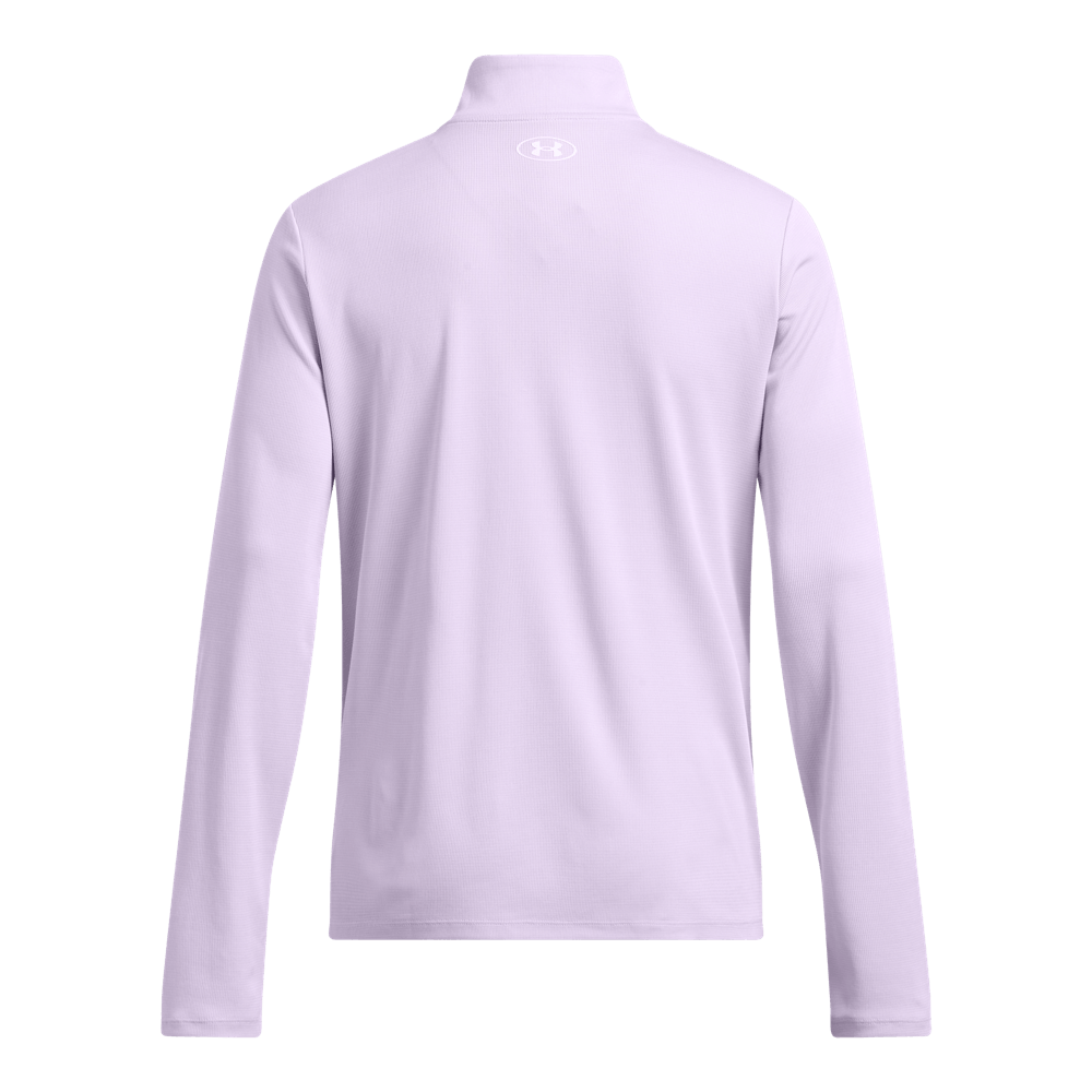 UA H Textured 1/2 Zip Camiseta Manga Larga morado de mujer para entrenamiento