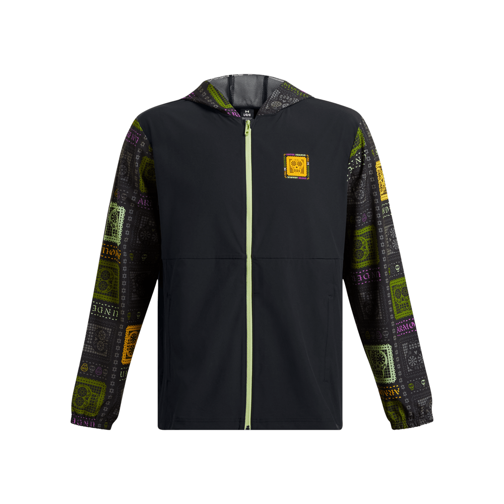 UA Vibe Woven Dotd Jkt Camiseta Manga Larga negro de hombre para entrenamiento