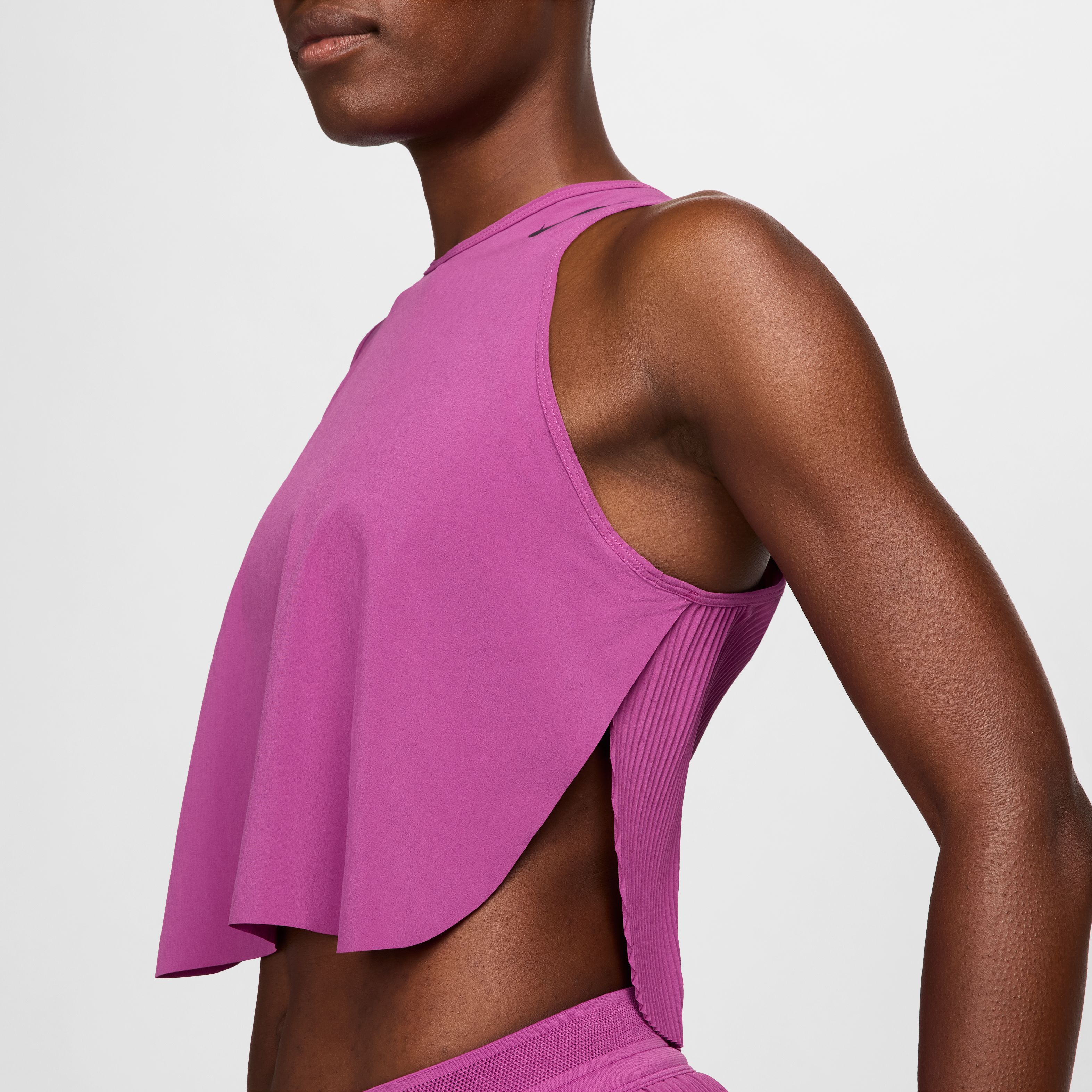 Nike W Nk Arswft Dfadv Crop Tank Camiseta Manga Sisa morado de mujer para correr