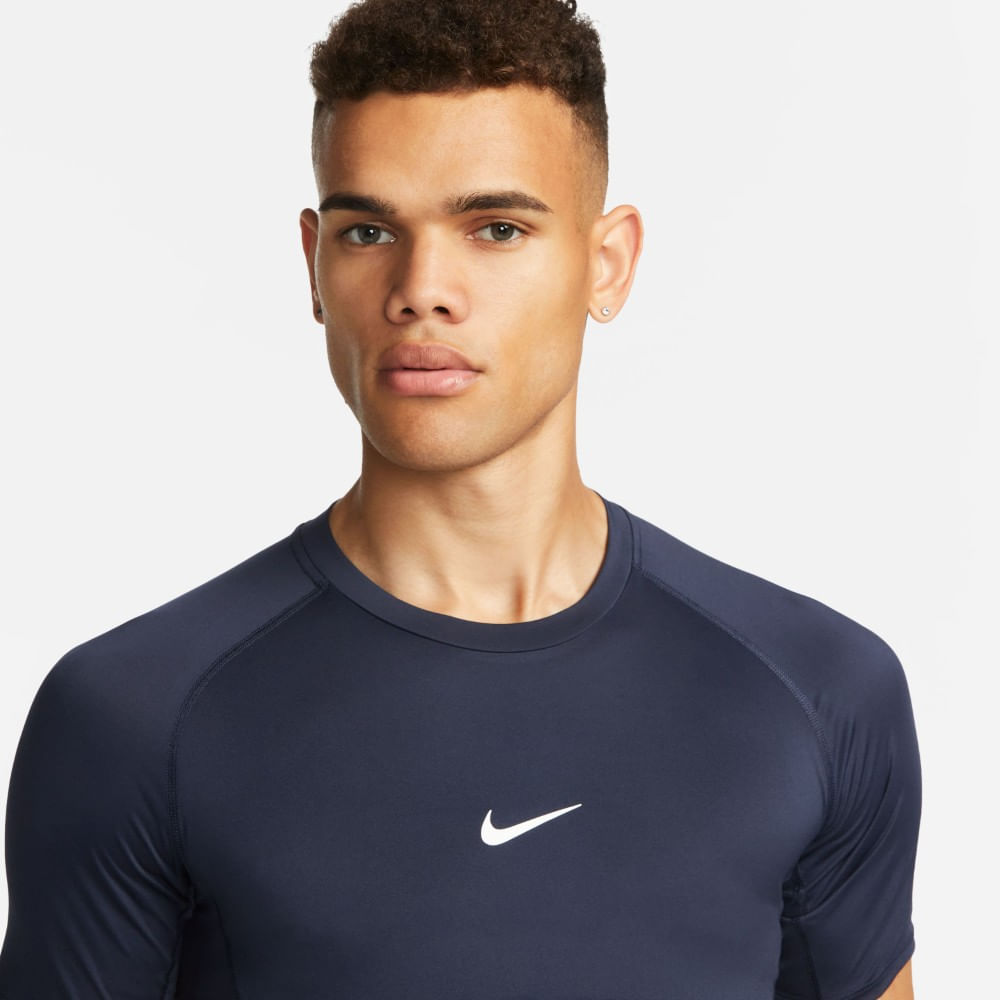Nike M Np Df Tight Top Ss Camiseta Manga Corta azul de hombre para entrenamiento