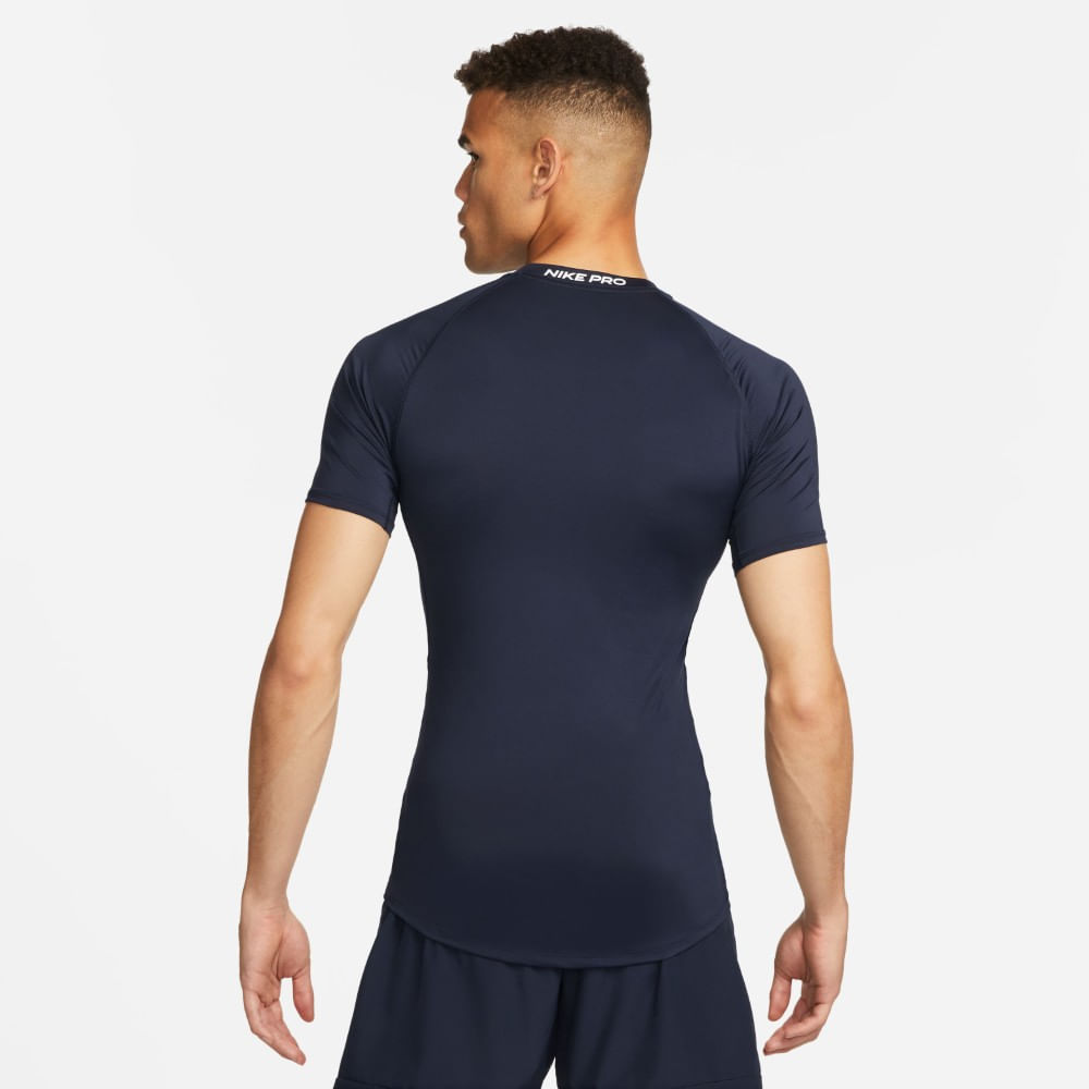 Nike M Np Df Tight Top Ss Camiseta Manga Corta azul de hombre para entrenamiento