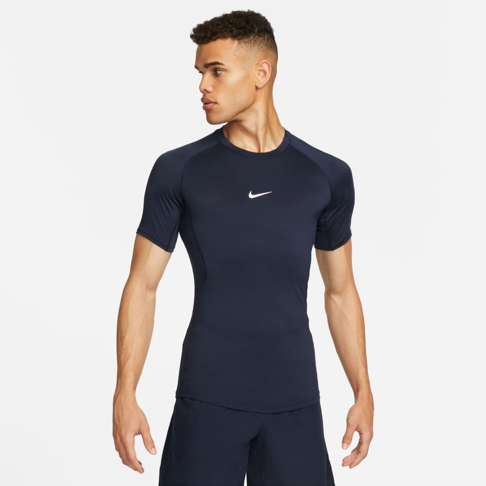 Nike M Np Df Tight Top Ss Camiseta Manga Corta azul de hombre para entrenamiento