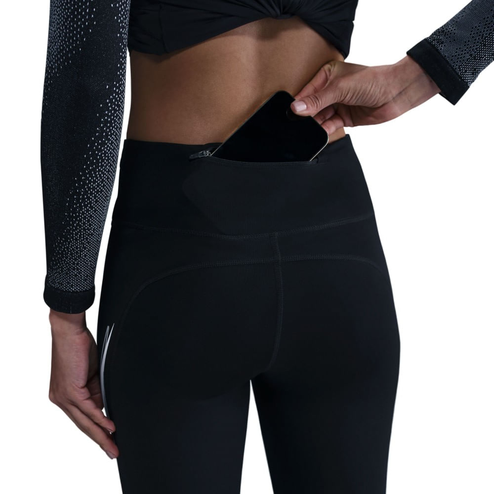Nike W Nk Fast Df Mr 7/8 Tgt Sw Licra negro de mujer para correr