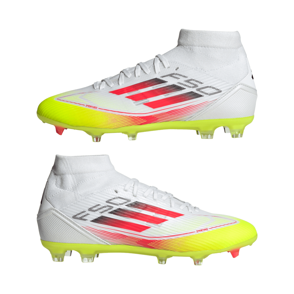 Adidas Guayos F50 League Mid Firm/Multi-Terreno blanco de mujer para futbol