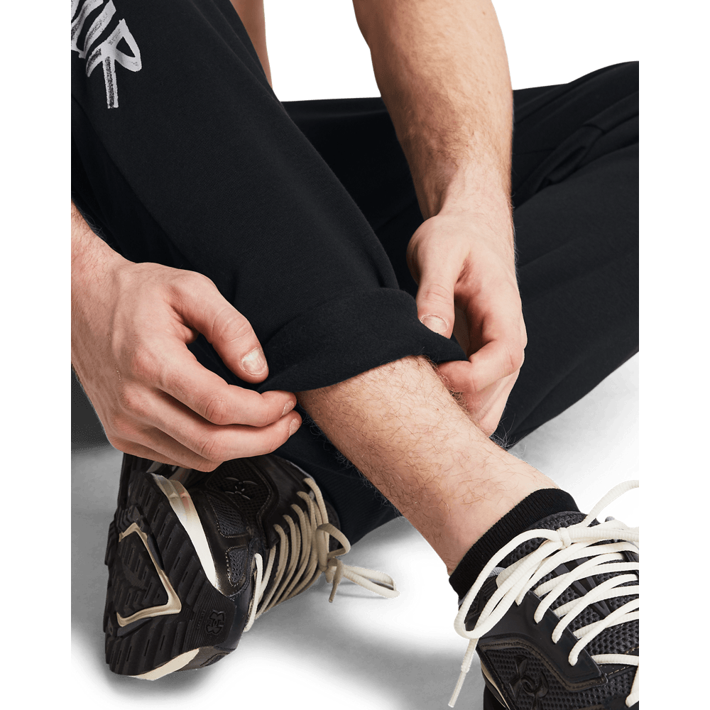 UA Rival Flc Multiprint Jgrs Pantalón negro de hombre para entrenamiento