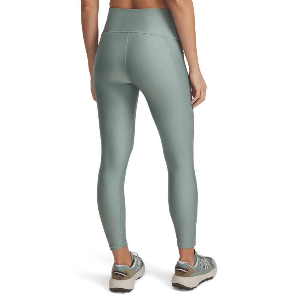 UA H Hi Ankle Leg Licra verde de mujer para entrenamiento