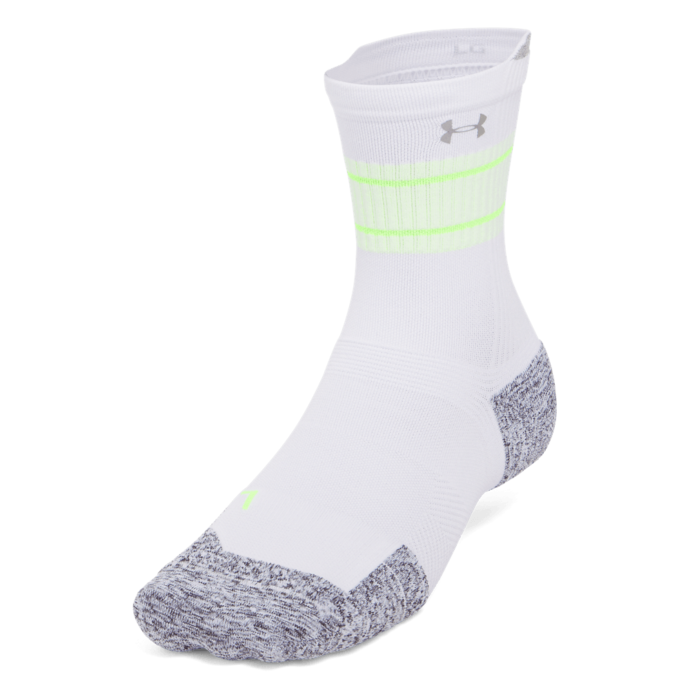 UA Ad Run Cushion 3Pk Crew Medias blanco unisex para correr