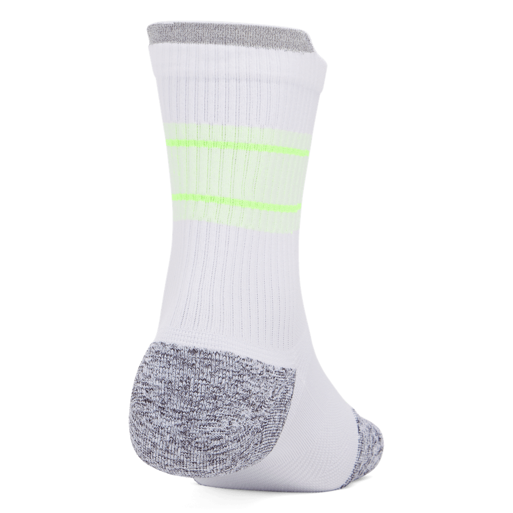 UA Ad Run Cushion 3Pk Crew Medias blanco unisex para correr