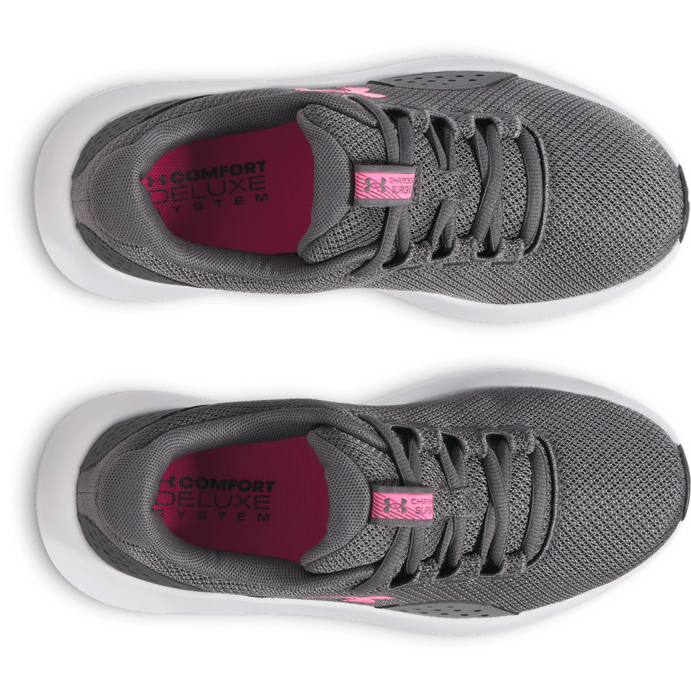 UA W Charged Surge 4 Tenis gris de mujer para correr