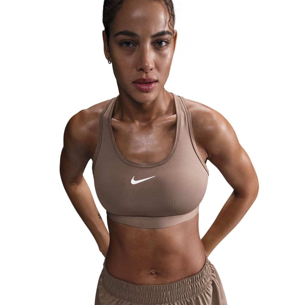 Nike W Nk Swsh Med Spt Bra Top cafe de mujer para entrenamiento
