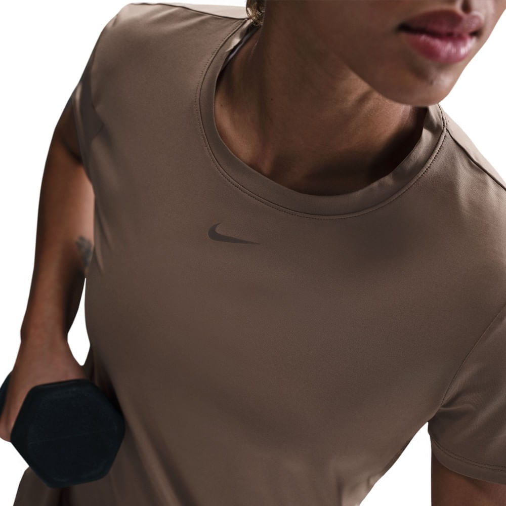 Nike W Nk One Classic Df Ss Top Camiseta Manga Corta cafe de mujer para entrenamiento
