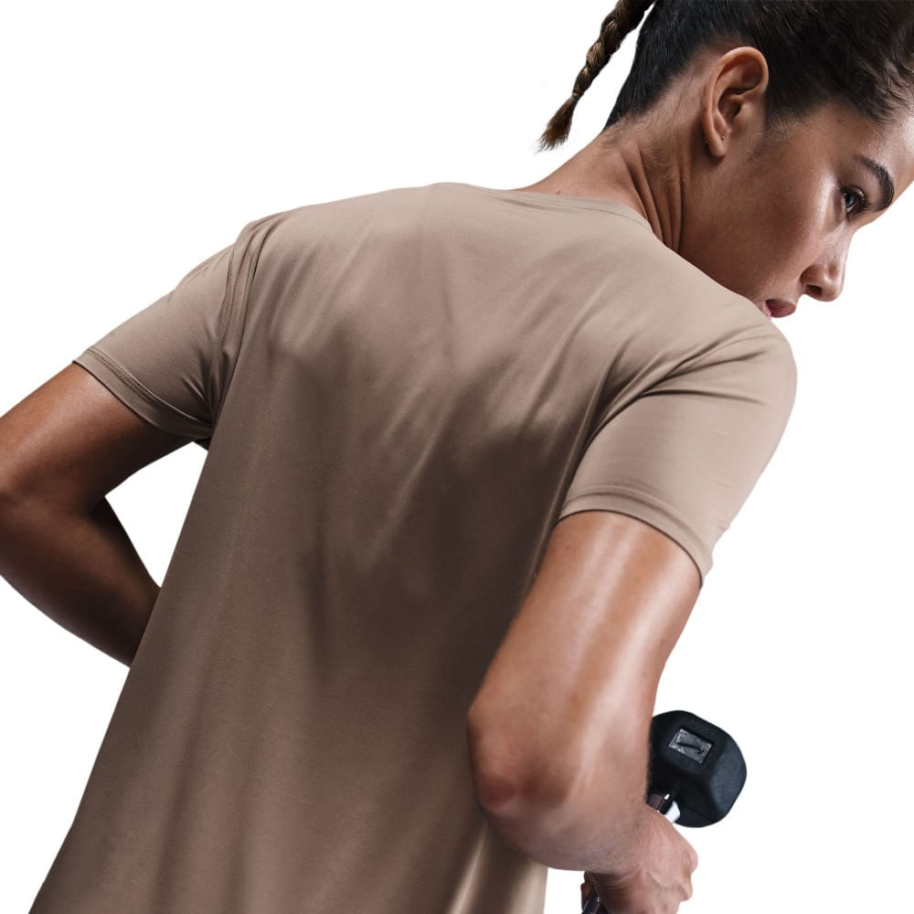 Nike W Nk One Classic Df Ss Top Camiseta Manga Corta cafe de mujer para entrenamiento