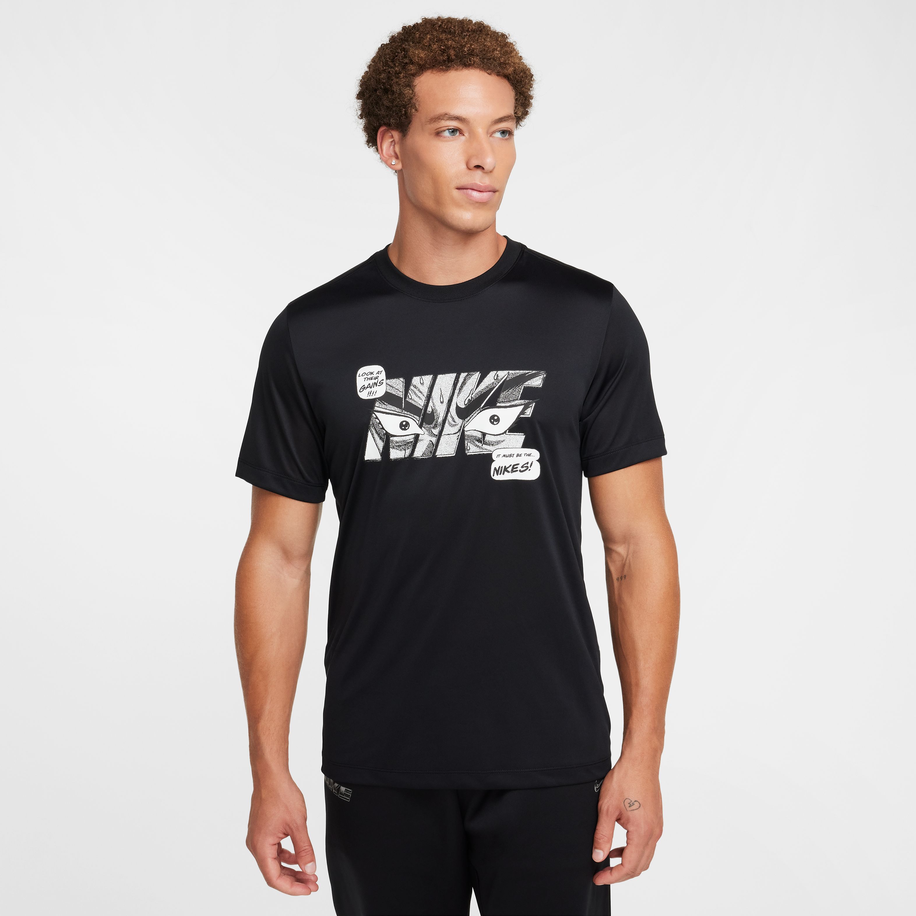 Nike M Nk Df Tee Rlgd Iykyk Camiseta Manga Corta negro de hombre para entrenamiento