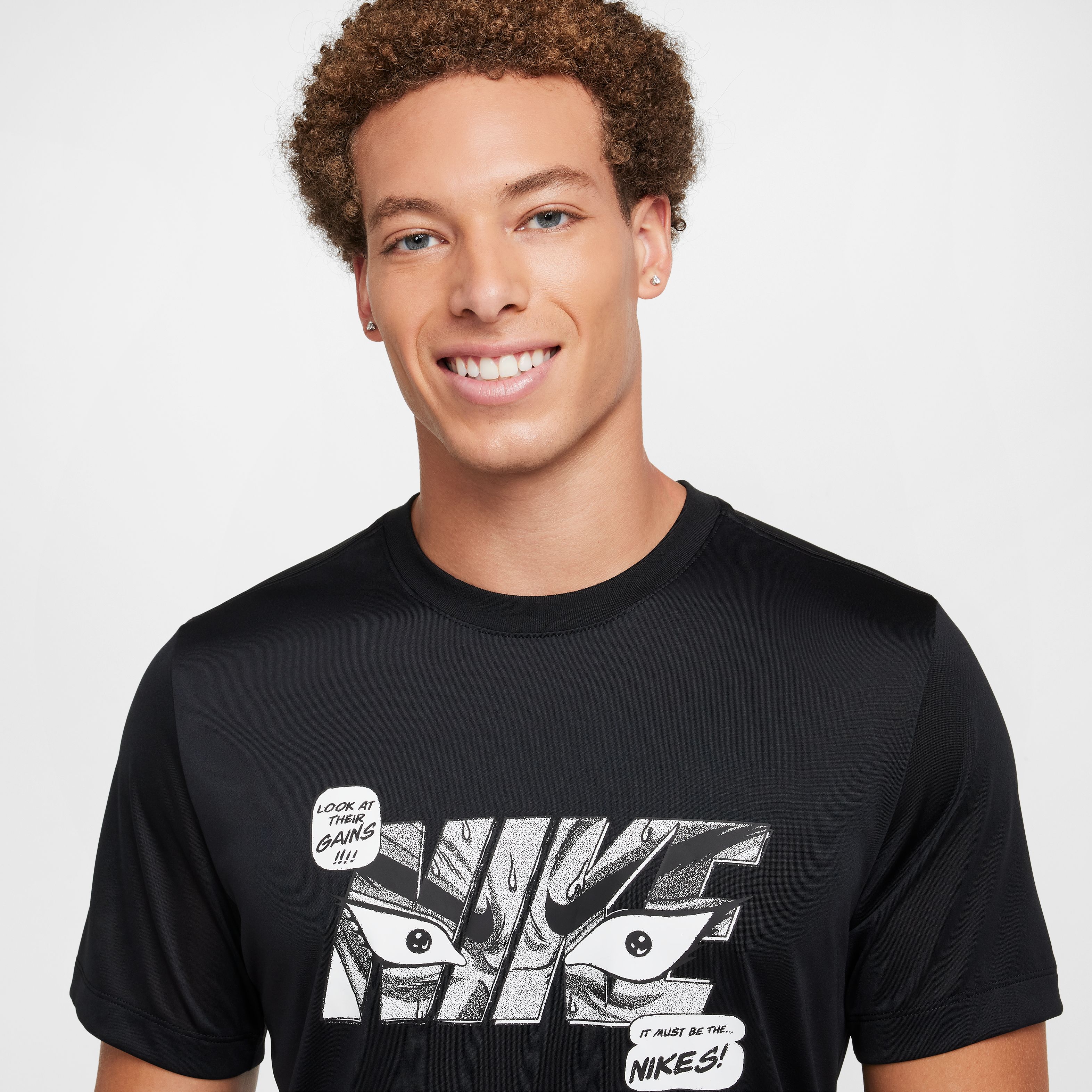 Nike M Nk Df Tee Rlgd Iykyk Camiseta Manga Corta negro de hombre para entrenamiento