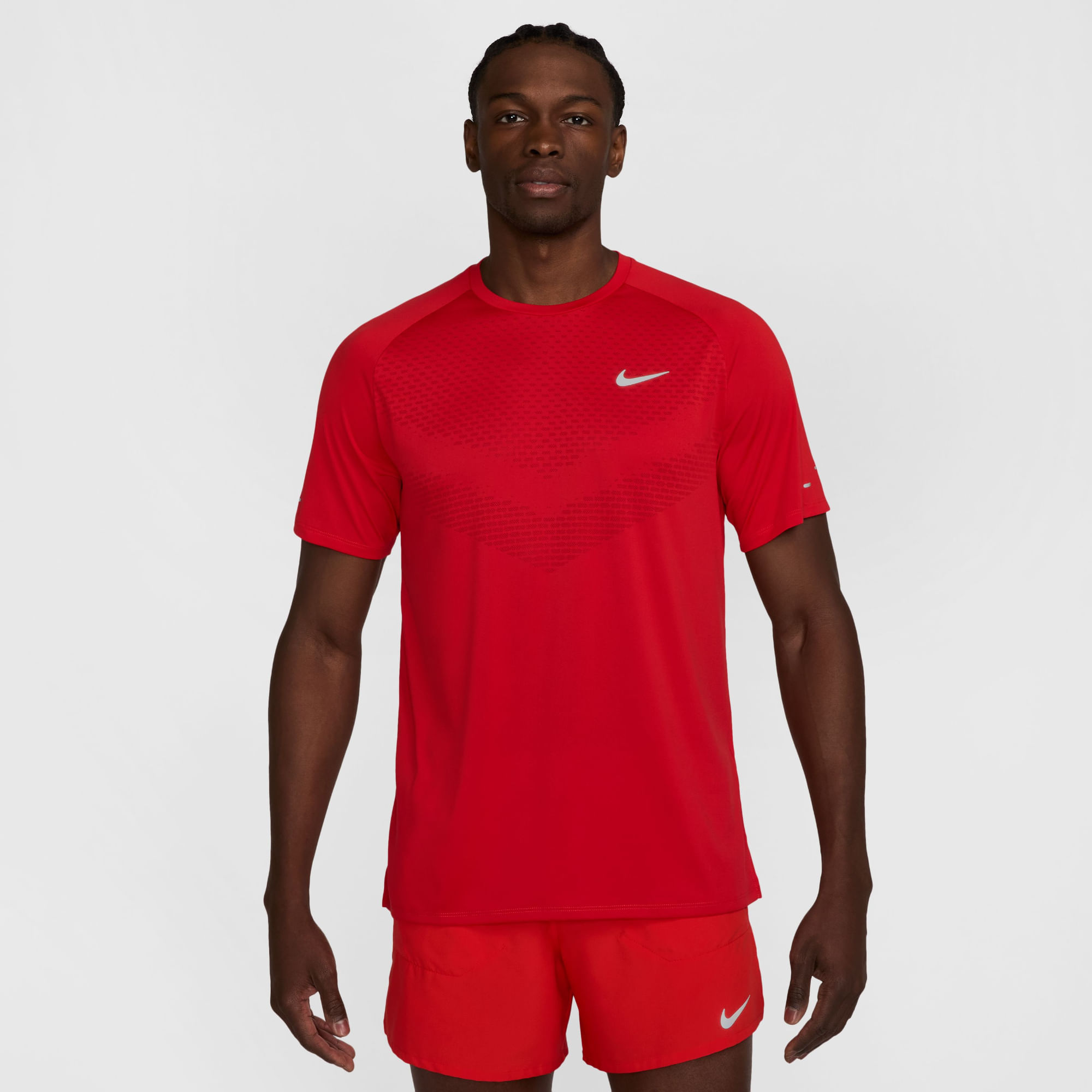 Nike M Nk Dfadv Stride Ss Top Camiseta Manga Corta rojo de hombre para correr