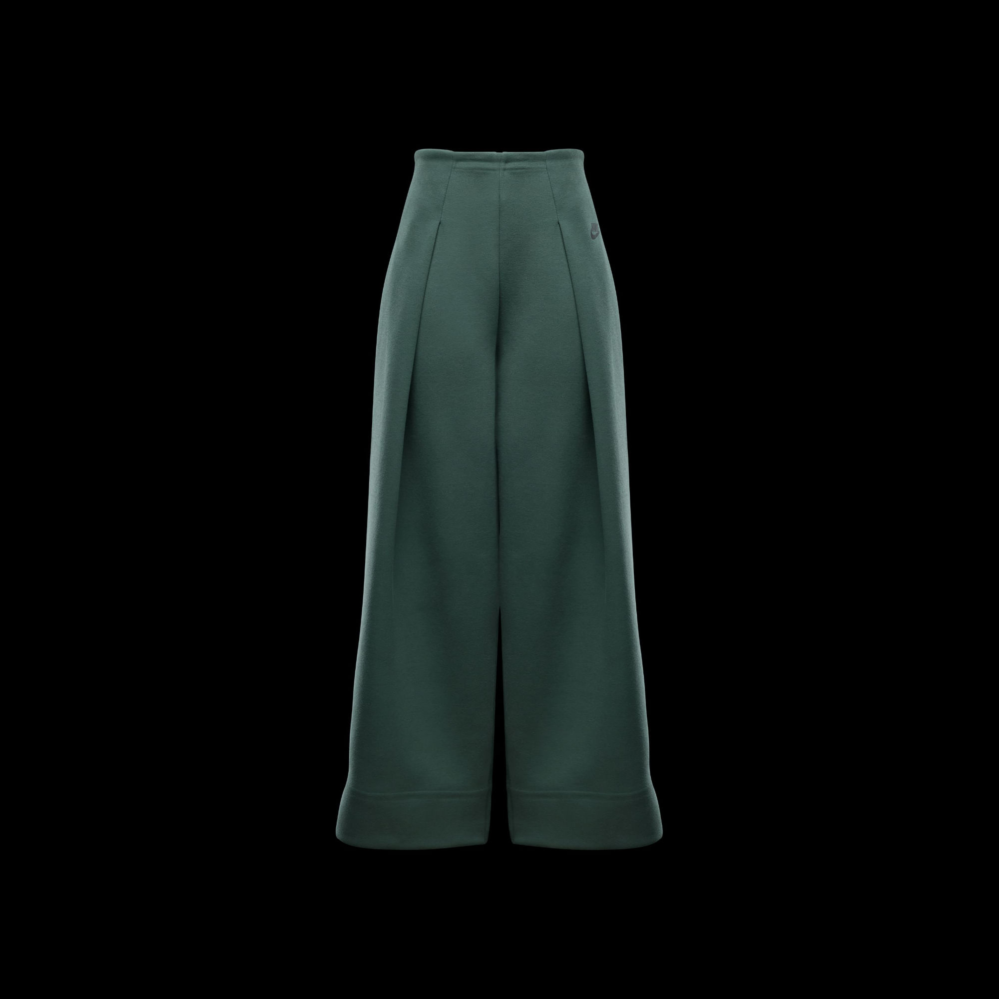Nike W Nsw Tch Flc Hr Plt Pant Wide Pantalón verde de mujer lifestyle