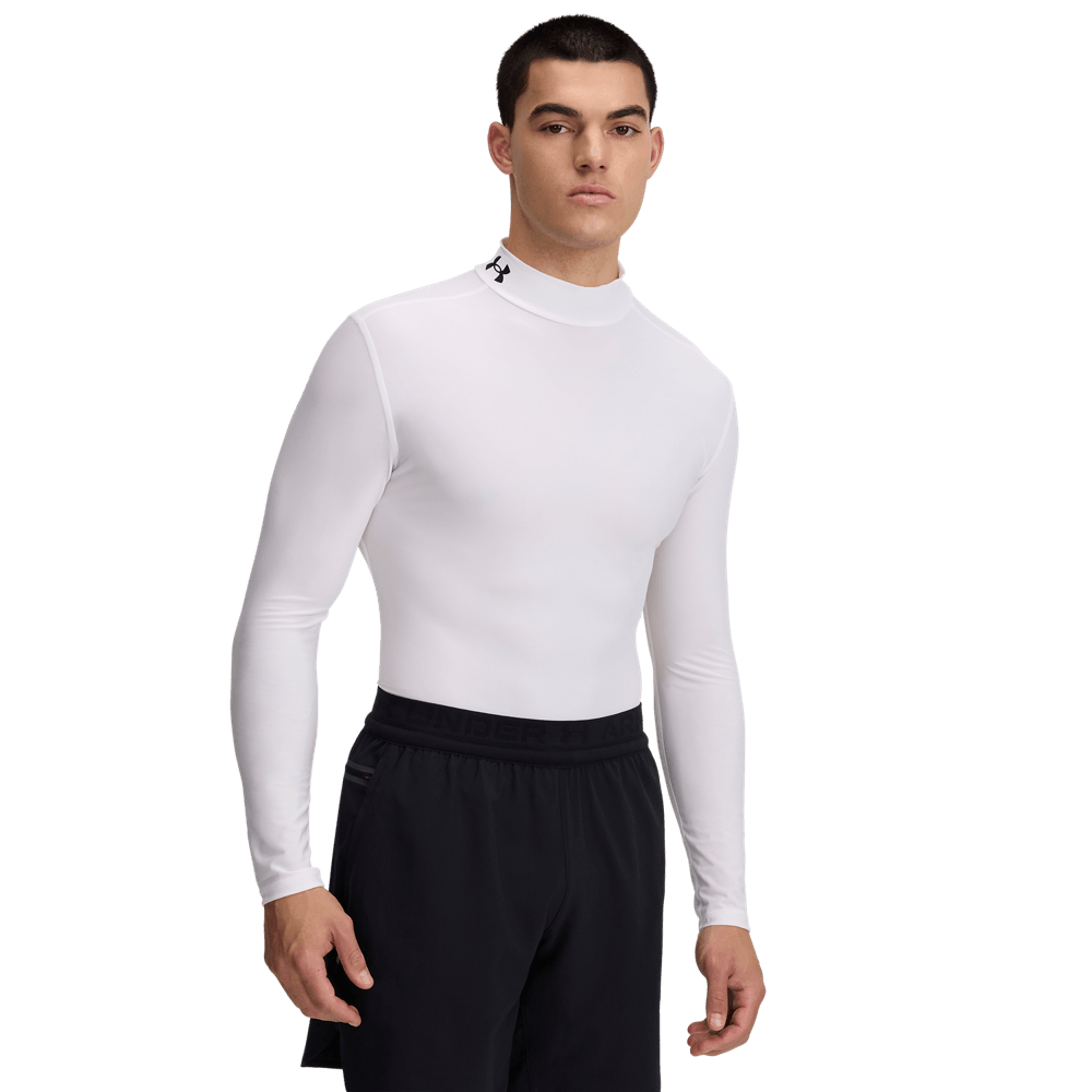 UA Hg Og Compression Mock Ls Camiseta Manga Larga blanco de hombre para entrenamiento