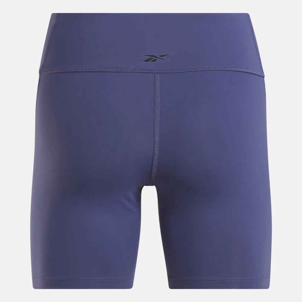 Reebok Lux High Rise Bike Short Pantaloneta azul de mujer para entrenamiento