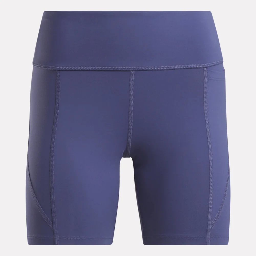 Reebok Lux High Rise Bike Short Pantaloneta azul de mujer para entrenamiento