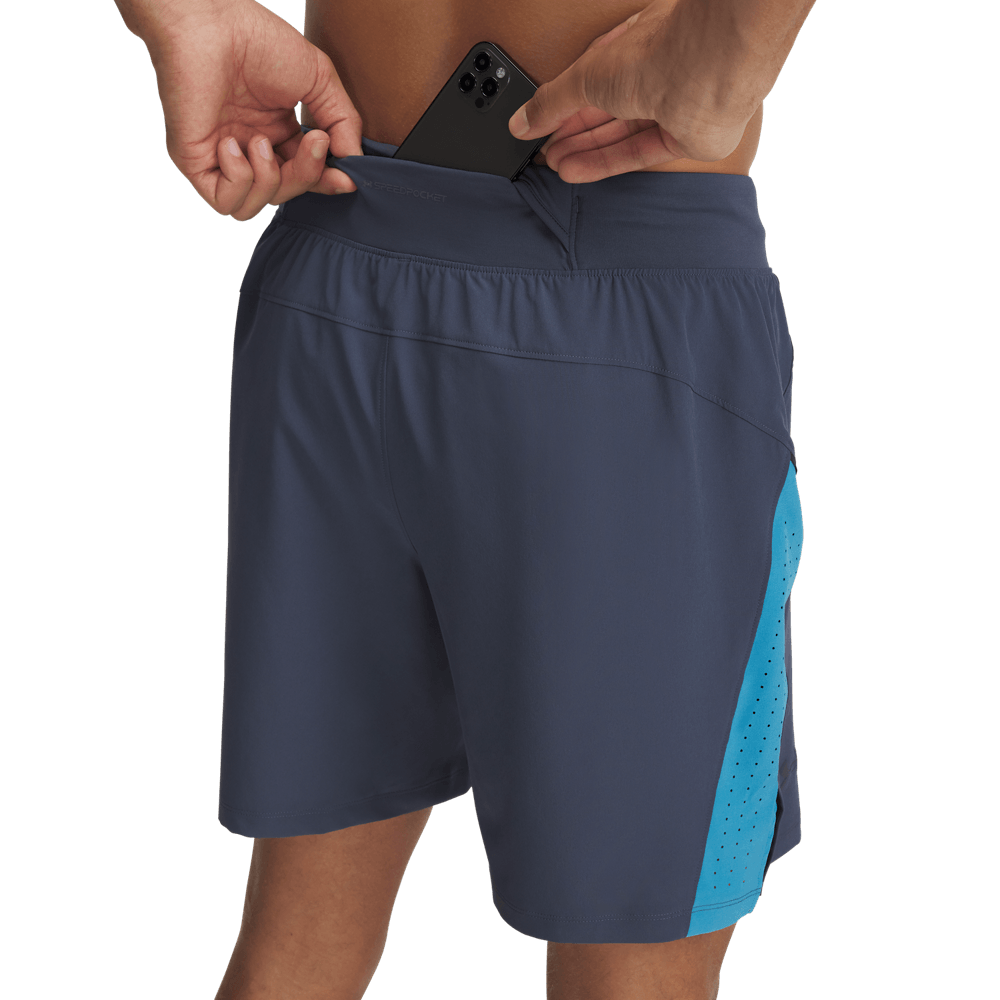 UA Launch Pro 7   Shorts Pantaloneta gris de hombre para correr