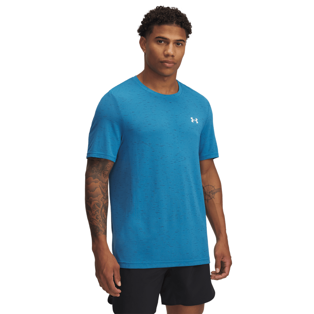 UA Ish Seamless Ss Camiseta Manga Corta azul de hombre para entrenamiento