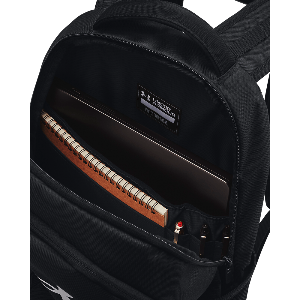 UA Hustle 6.0 Backpack Morral negro de hombre para entrenamiento