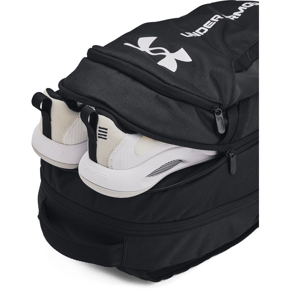 UA Hustle 6.0 Backpack Morral negro de hombre para entrenamiento