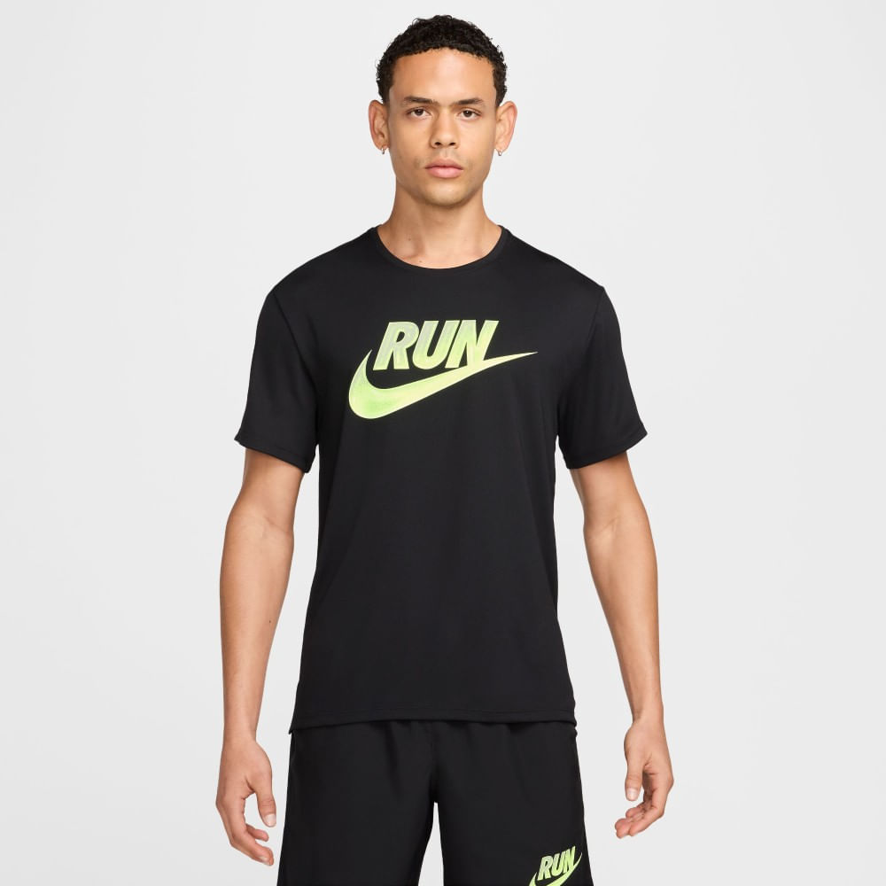 Nike M Nk Run Energy Miler Ss Top Camiseta Manga Corta negro de hombre para correr