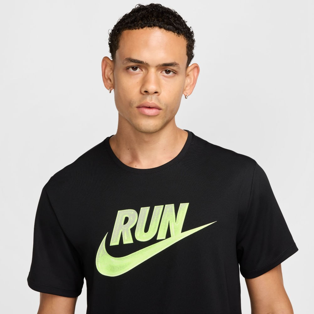Nike M Nk Run Energy Miler Ss Top Camiseta Manga Corta negro de hombre para correr