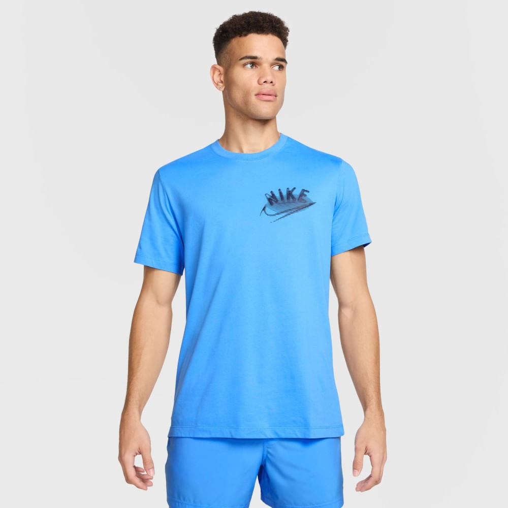 Nike M Nk Df Tee Brand Read Camiseta Manga Corta azul de hombre para entrenamiento