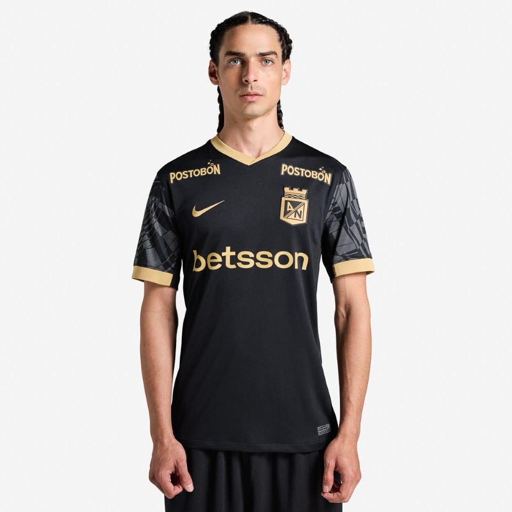 Nike A Nacional M Nk Df Jsy Ss Stad Aw Camiseta De Equipo negro de hombre para futbol