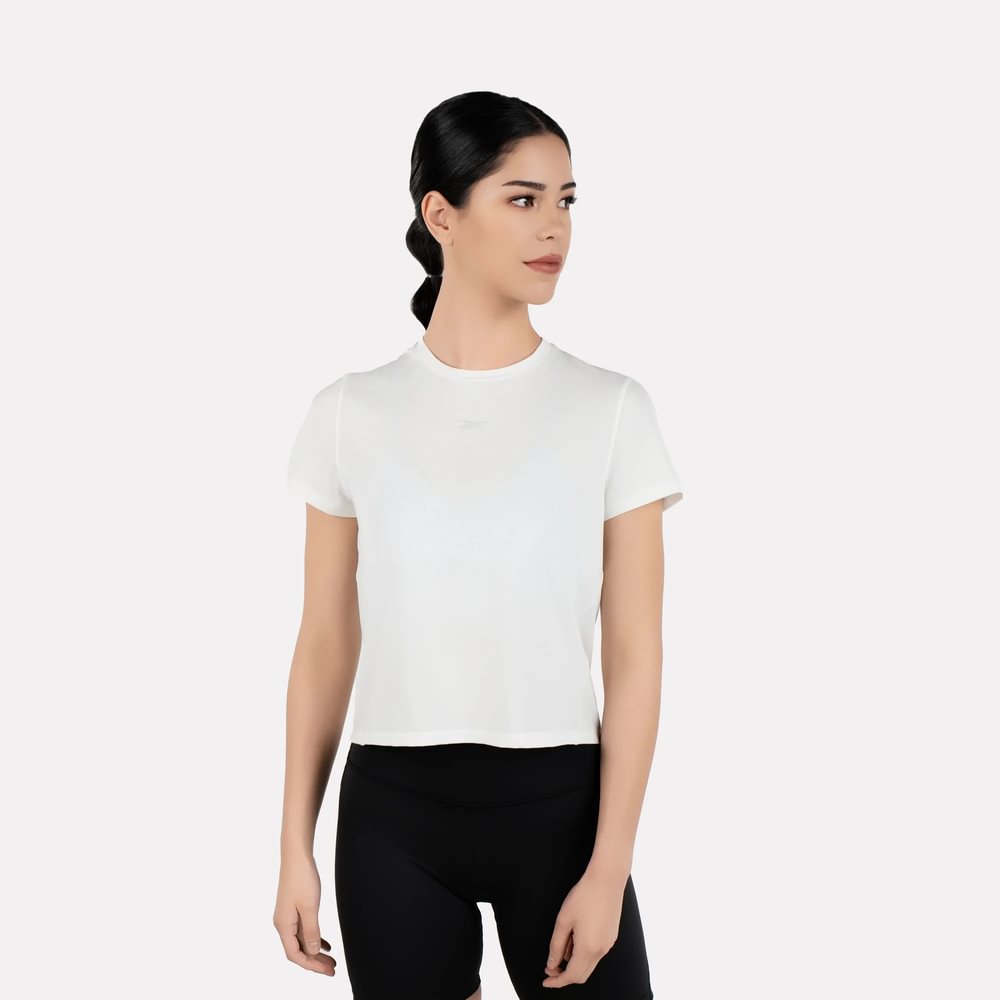 Reebok Rbk-Chill Athletic Tee Camiseta Manga Corta blanco de mujer para entrenamiento