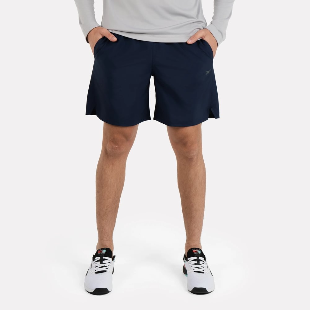 Reebok Id Train Utility Short Pantaloneta azul de hombre para entrenamiento