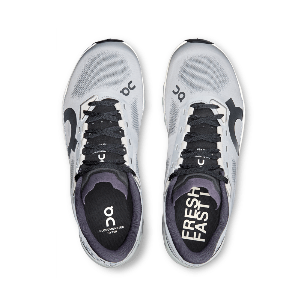 On Cloudmonster Hyper Tenis gris de hombre para correr