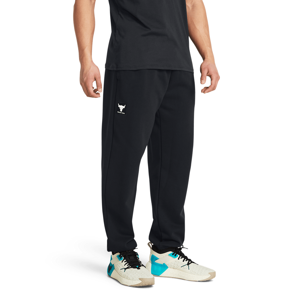 UA  Rock Hwt Terry Jgr Pantalón negro de hombre lifestyle