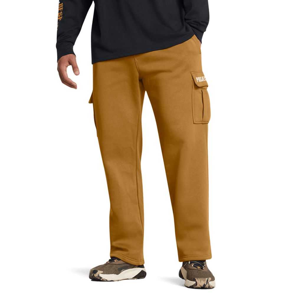 UA  Rck Icon Flc Pant Tools Pantalón amarillo de hombre para entrenamiento