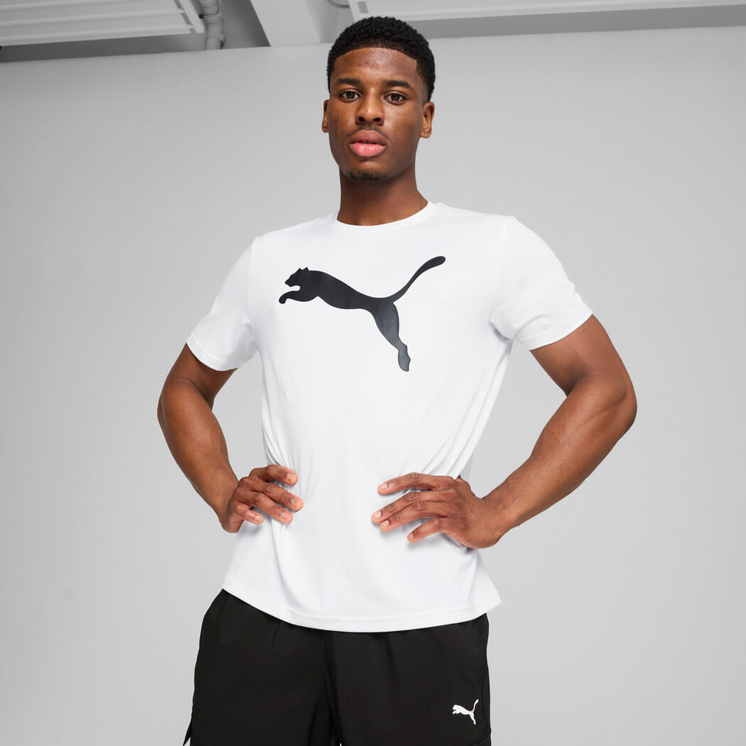Puma M Tad Essentials Logo Tee Camiseta Manga Corta blanco de hombre para entrenamiento