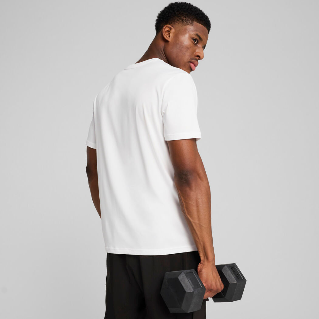 Puma M Tad Essentials Logo Tee Camiseta Manga Corta blanco de hombre para entrenamiento