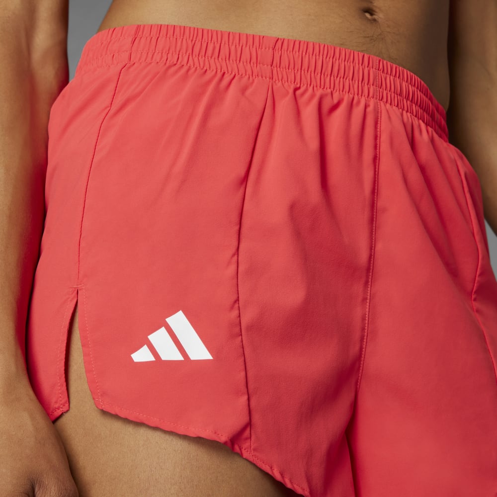 Adidas Adizero E Short Pantaloneta rojo de mujer para correr