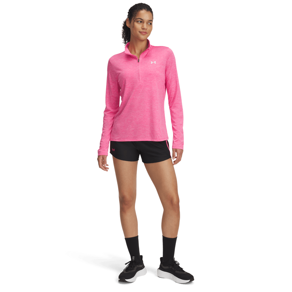UA H Play Up Shorts Pantaloneta negro de mujer para entrenamiento