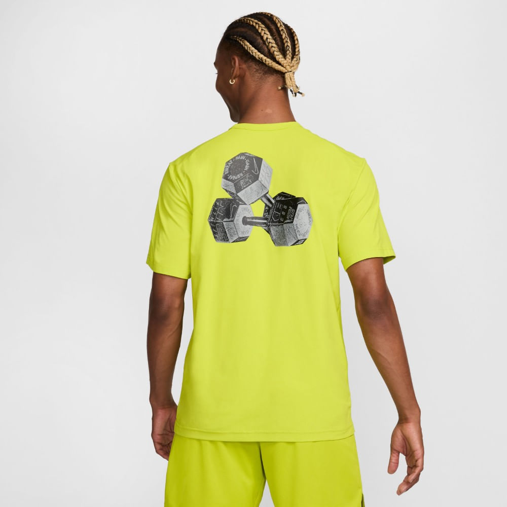Nike M Nk Df Hyverse Top Ss Gfx Camiseta Manga Corta verde de hombre para entrenamiento