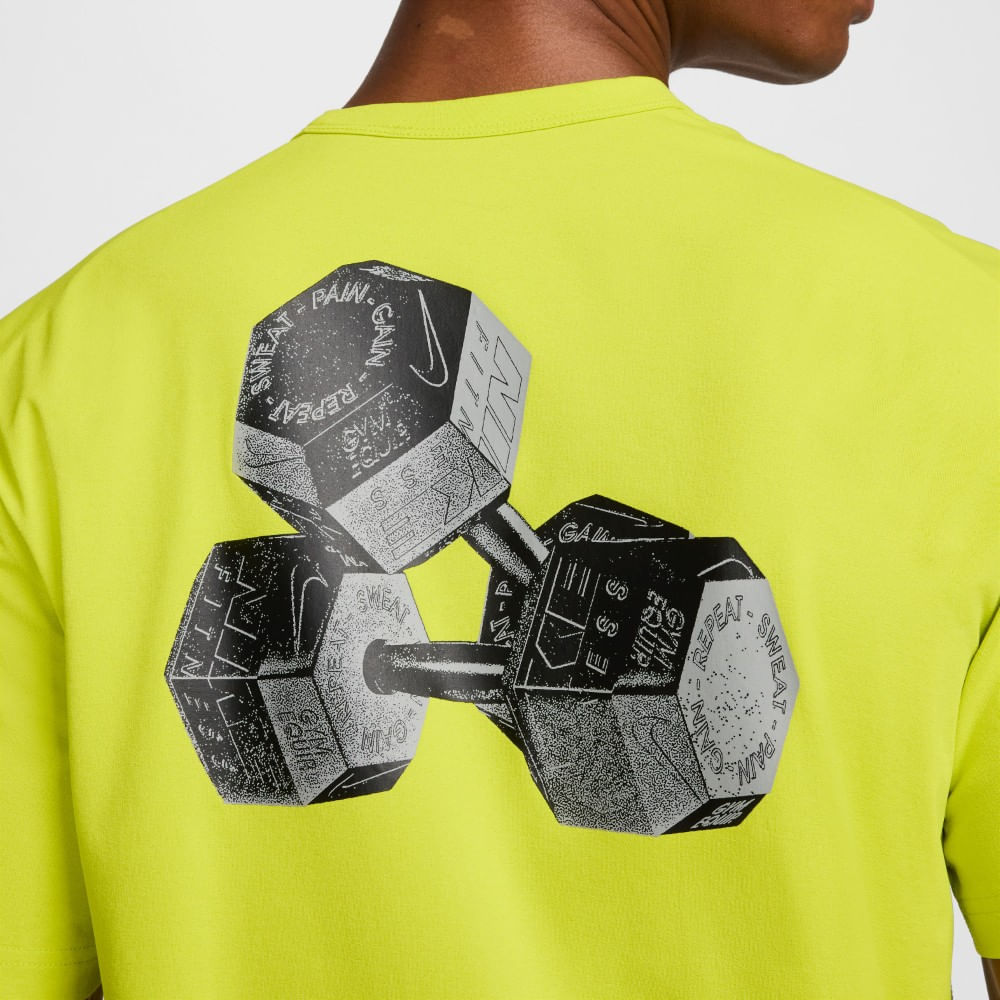 Nike M Nk Df Hyverse Top Ss Gfx Camiseta Manga Corta verde de hombre para entrenamiento