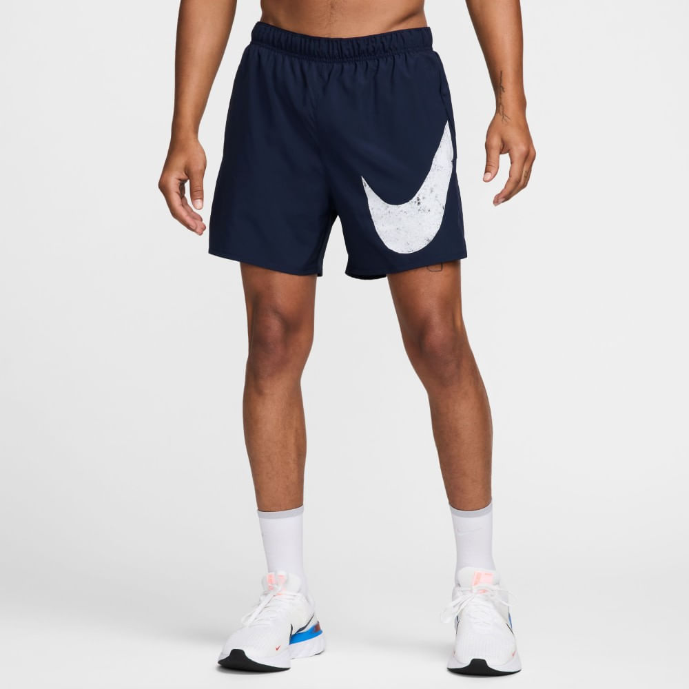 Nike M Nk Df Challenger Swoosh 5In Pantaloneta azul de hombre para correr