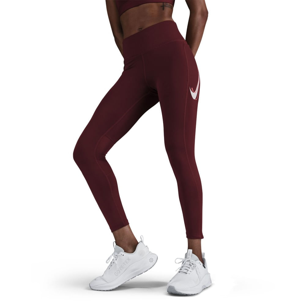 Nike W Nk Fast Df Mr 7/8 Tgt Sw Licra rojo de mujer para correr