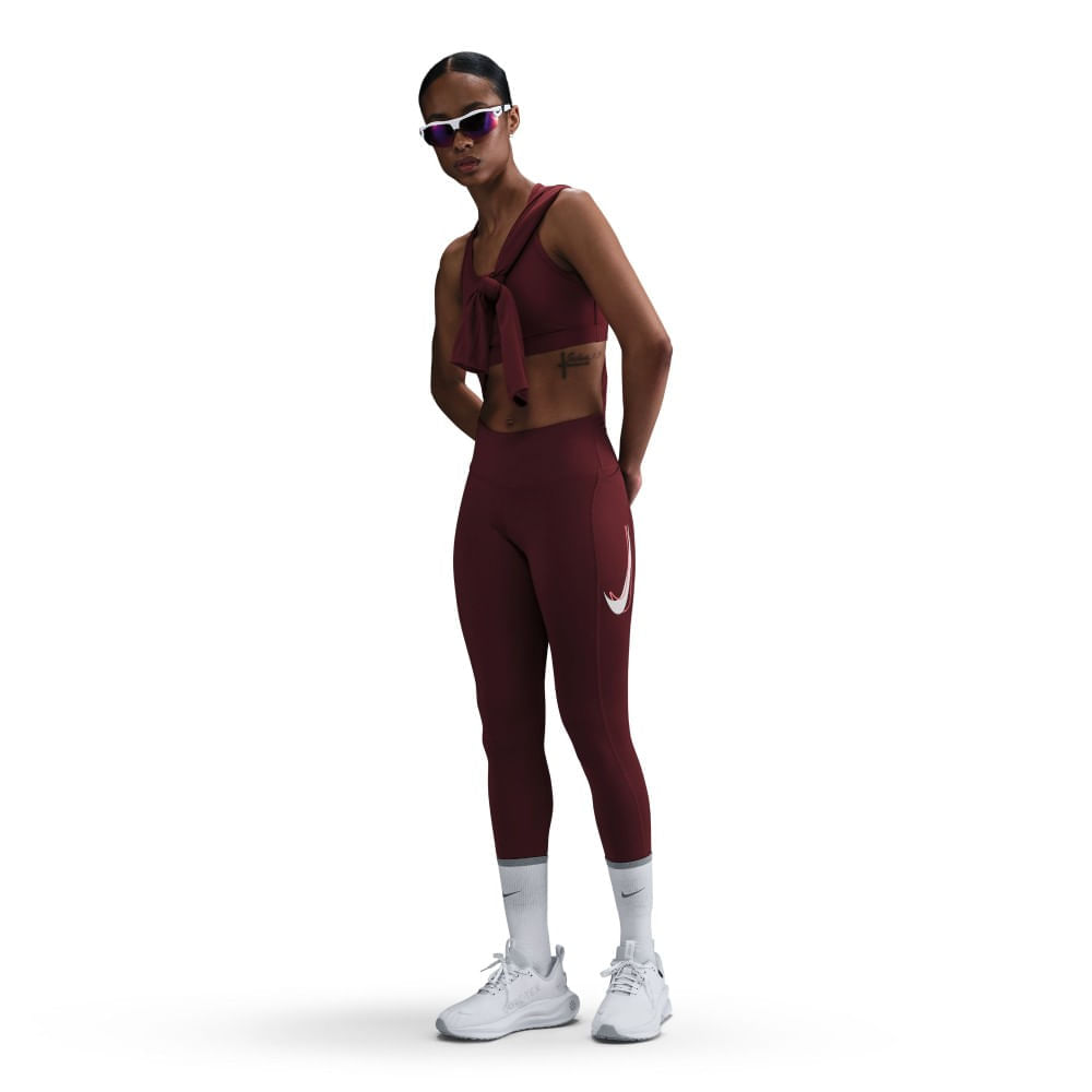 Nike W Nk Fast Df Mr 7/8 Tgt Sw Licra rojo de mujer para correr