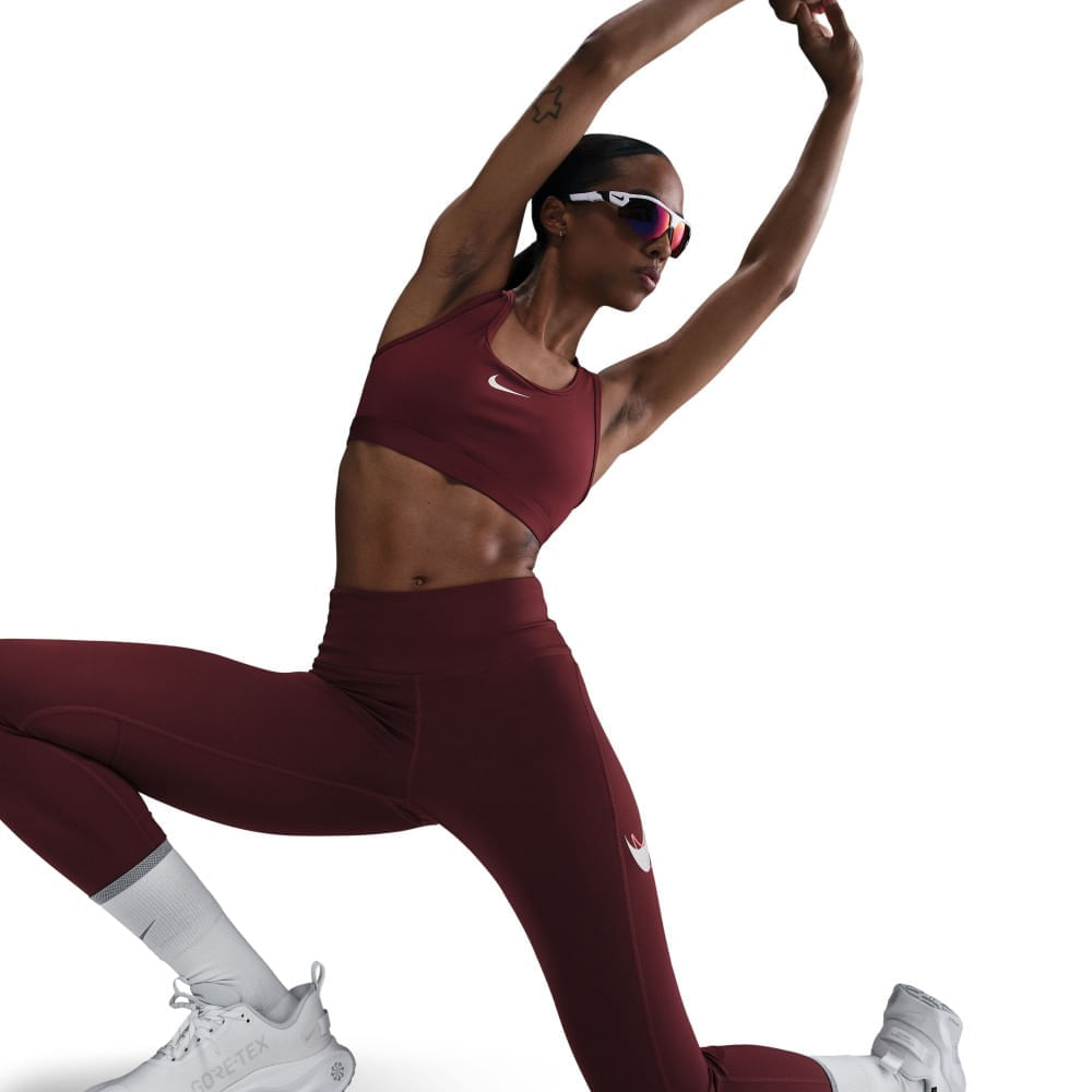 Nike W Nk Fast Df Mr 7/8 Tgt Sw Licra rojo de mujer para correr
