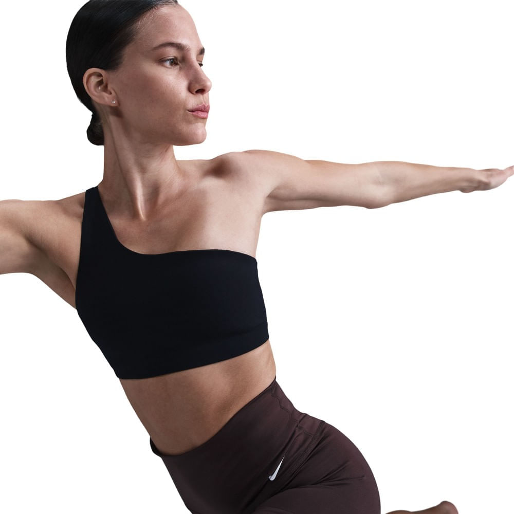 Nike W Nk Zenvy Asym Top negro de mujer para entrenamiento
